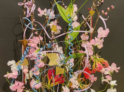 グレゴール.レリーシュとの作品展自由と密度 木の枝のテクスチャーワーク日本大賞2015　トロフィー賞(ブーケ)